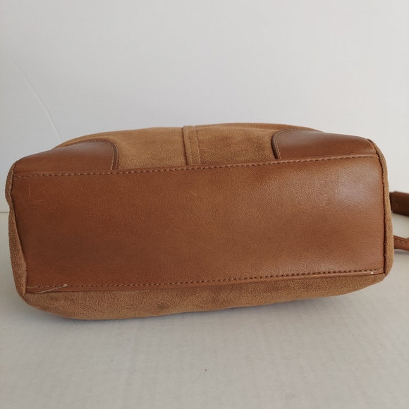 Minicci Faux Suede Leather Shoulder Tan Bag - Picture 4 of 16